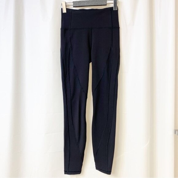 Lululemon Wunder Under High-Rise Tight Ribbed 28" Black Size 4 - Picture 1 of 8